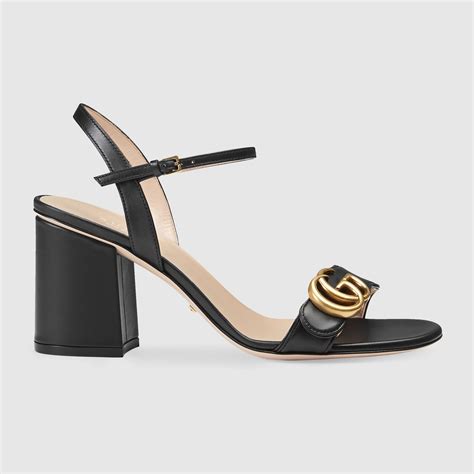 gucci black chunky heels|Gucci black heels price.